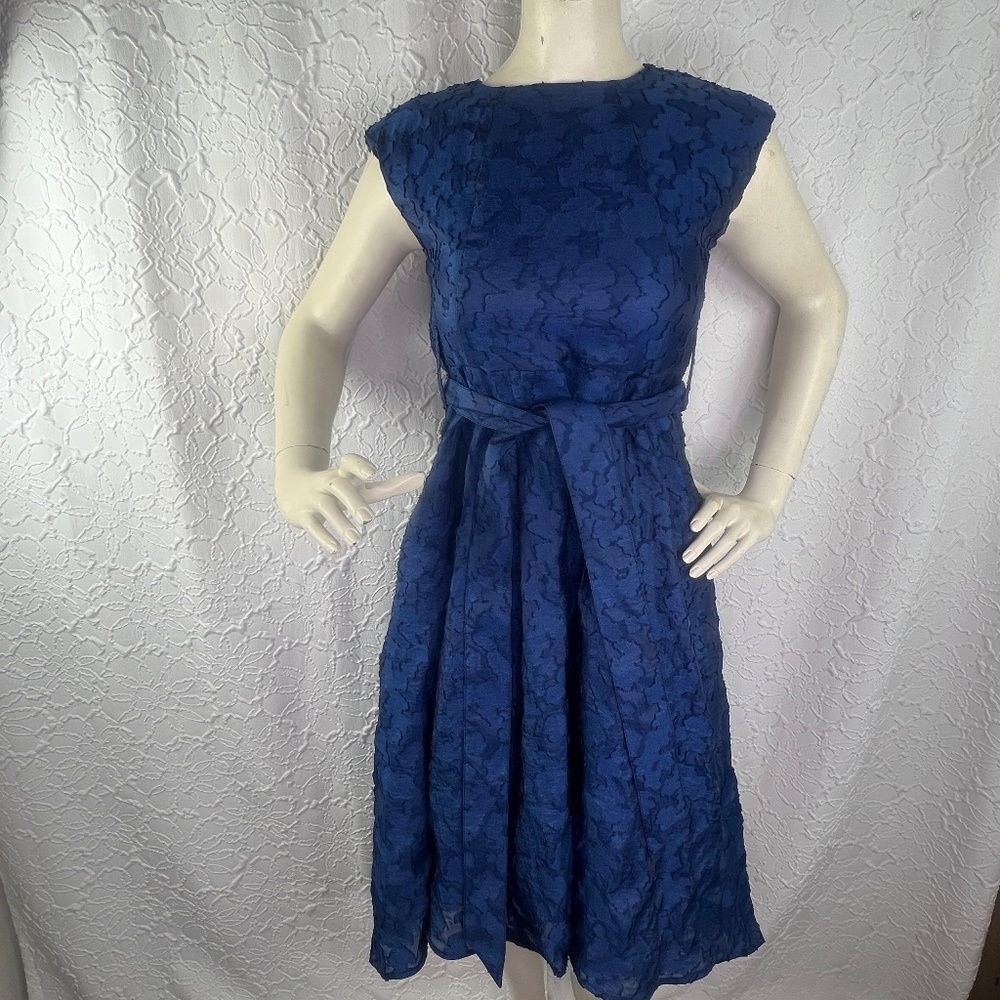 Abbey Glass Olivia Dress Navy Organza - Picture 8 of 12